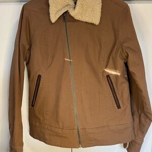 Mountain Khakis Brown Jacket with Cream Collar